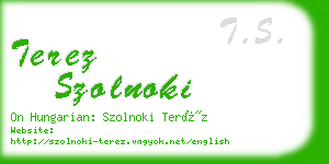 terez szolnoki business card